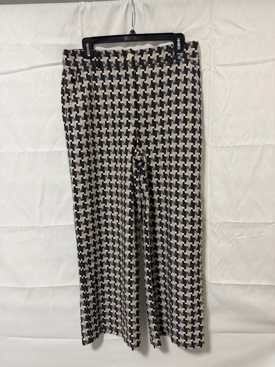 Akris Punto Pants - Akris Punto Black and Cream Houndstooth Wide-Leg Pants